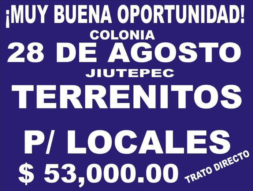 Remato dos terrenitos ideales para local comercial