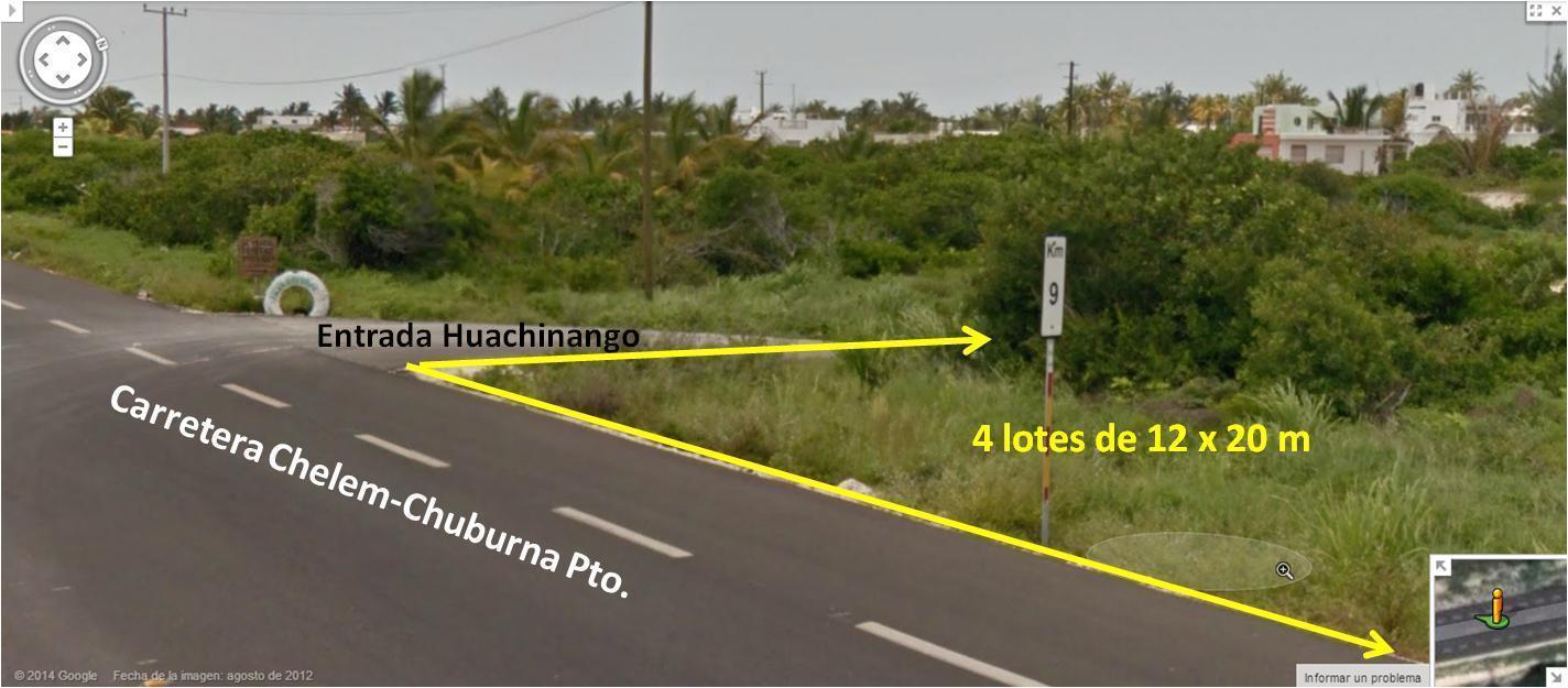 Venta de 4 lotes de 12 x 20 m sobre la carretera Chelem-Chuburna Pto. a unos mtrs. del mar